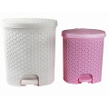 Creative Weave Design Plastic Pedal Waste Bin (YW0091)